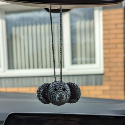 Crochet Elephant Car Charm | Elephant Rearview Mirror Hanger