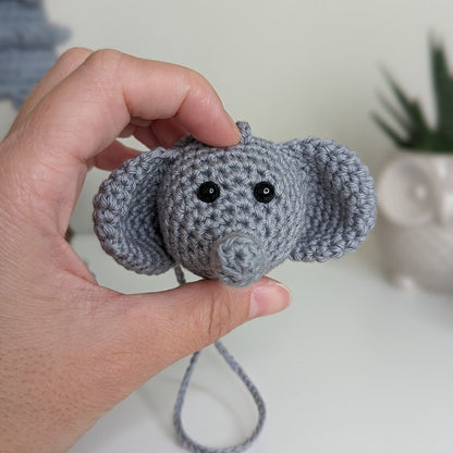 Crochet Elephant Car Charm | Elephant Rearview Mirror Hanger