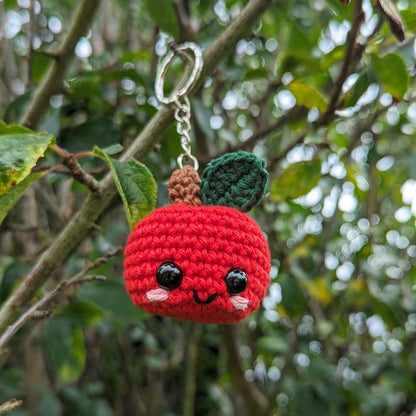 Crochet Apple Keyring | Handmade Teacher Gift Charm