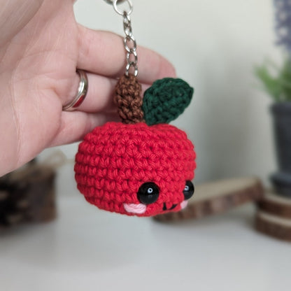 Crochet Apple Keyring | Handmade Teacher Gift Charm
