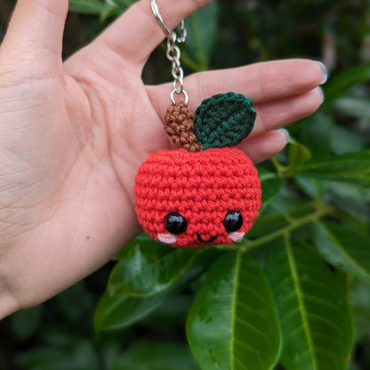 Crochet Apple Keyring | Handmade Teacher Gift Charm