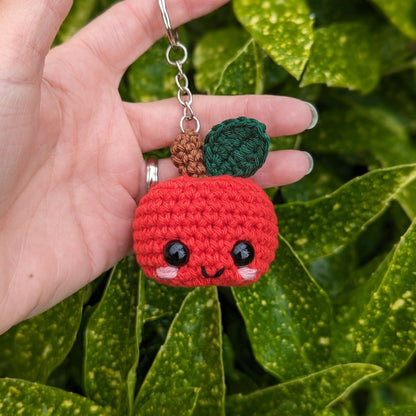Crochet Apple Keyring | Handmade Teacher Gift Charm