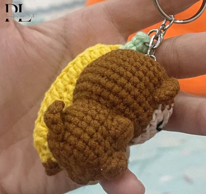 Crochet Monkey With Banana Keychain, Amigurumi Monkey, Crochet Baby Monkey Plush Toy Keychain, Monkey Stuffed Animal, Monkey Cute Gifts