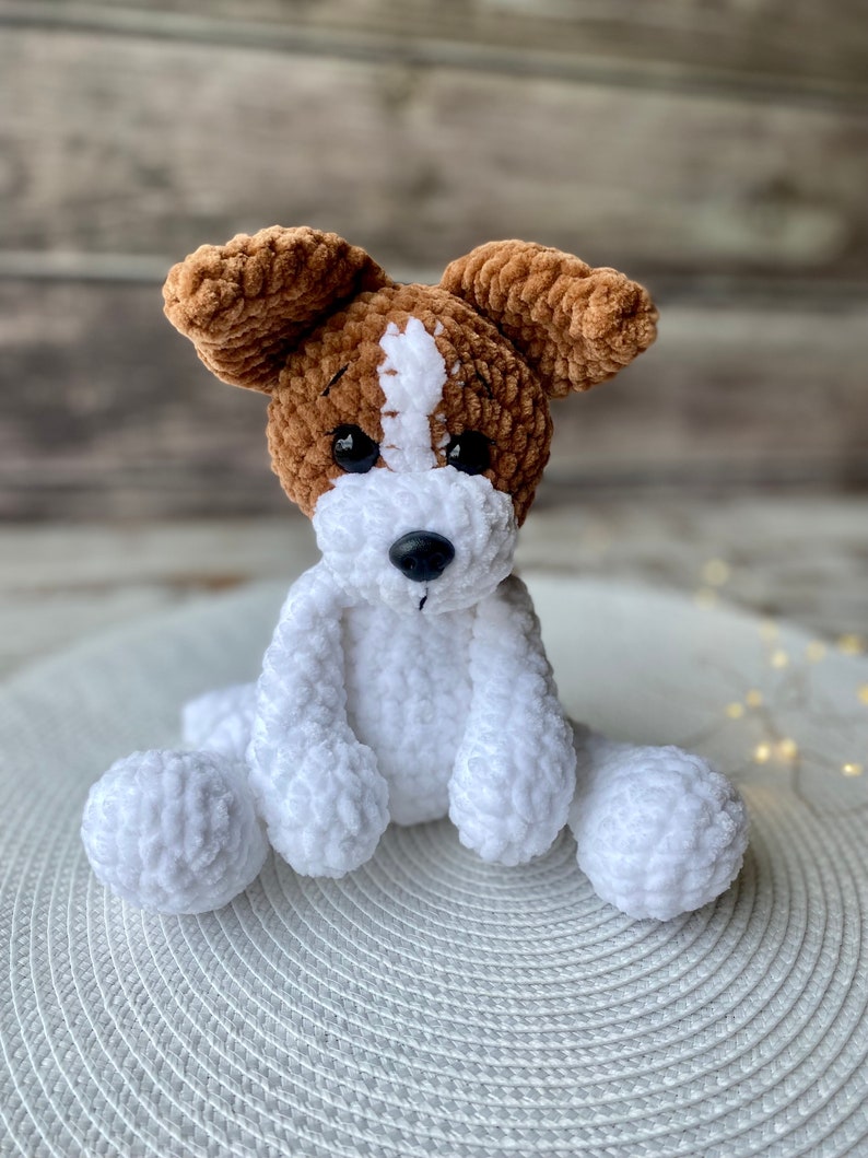 Jack Russell Terrier Amigurumi Figure, Handmade Crochet Dog Decor, Dog Collectible, Jack Russell Gift, Animal Figurine