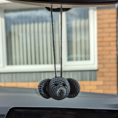 Crochet Elephant Car Charm | Elephant Rearview Mirror Hanger