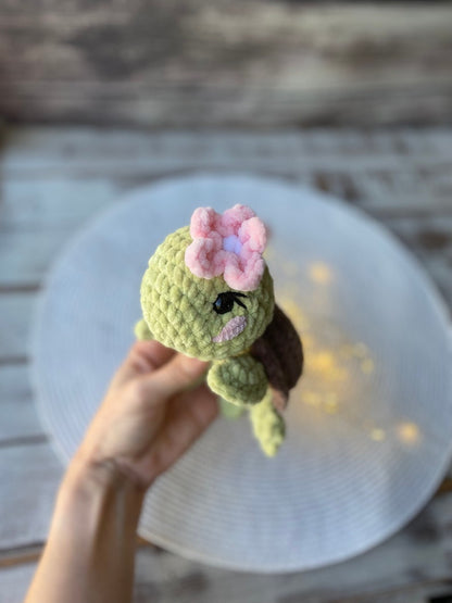 Crochet Sea Turtle Plush, Handmade Amigurumi Turtle, Ocean Animal Gift, Turtle Lover Gift, Cute Marine Plush, Beach Decor