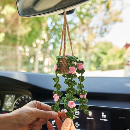 Crochet Plant Car Ornament: Personalized Succulent Car Accessory