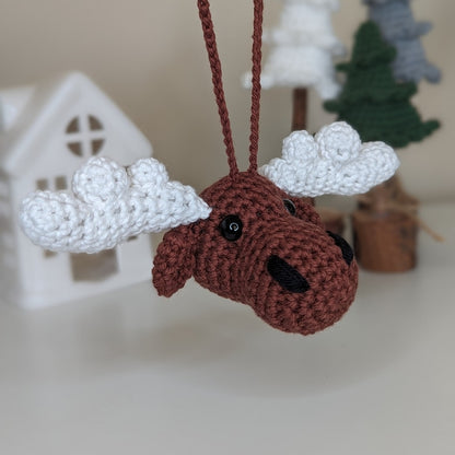 Crochet Moose Car Charm | Moose Rearview Mirror Hanger