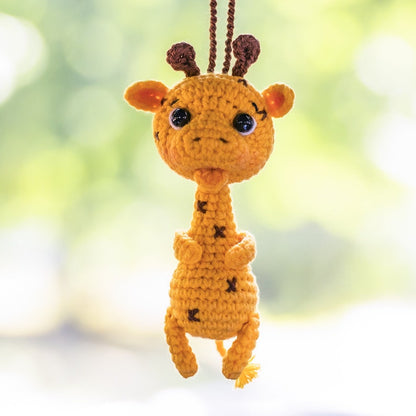 Crochet Giraffe Car Accessory, Handmade Rear View Mirror Charm