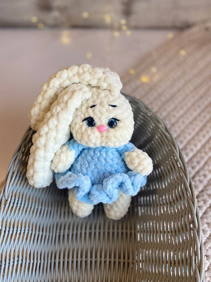 Custom Name Bunny Decor, Personalized Crochet Rabbit Ornament, Handmade Easter Decoration, Bunny Keepsake