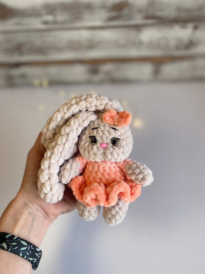 Custom Name Bunny Decor, Personalized Crochet Rabbit Ornament, Handmade Easter Decoration, Bunny Keepsake