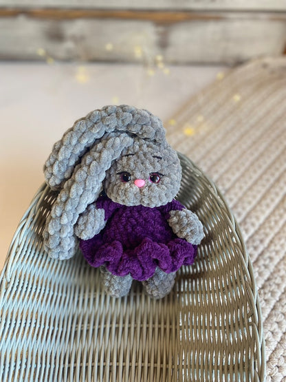 Custom Name Bunny Decor, Personalized Crochet Rabbit Ornament, Handmade Easter Decoration, Bunny Keepsake