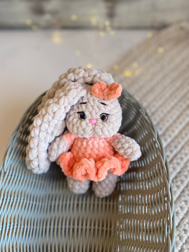 Custom Name Bunny Decor, Personalized Crochet Rabbit Ornament, Handmade Easter Decoration, Bunny Keepsake