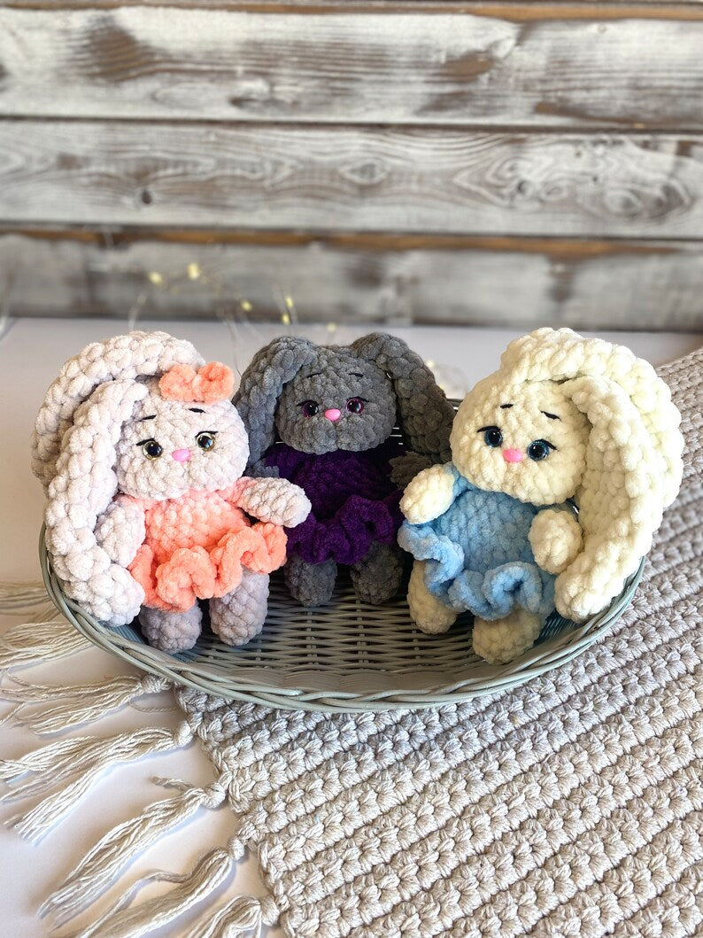 Custom Name Bunny Decor, Personalized Crochet Rabbit Ornament, Handmade Easter Decoration, Bunny Keepsake