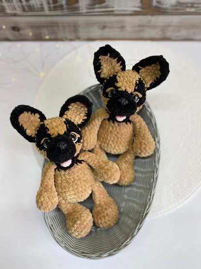 German Shepherd Crochet Dog, German Shepherd Plush, Amigurumi Dog, Handmade Stuffed Dog, Pet Memorial Gift, Dog Lover Gift