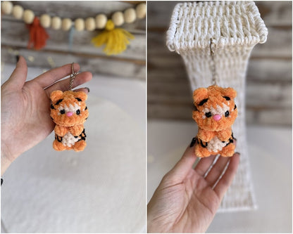 Pooh and friends keychain charm, Car charms rear view mirror, handmade crochet plushies, rabbit tigger eeyore piglet bag charm