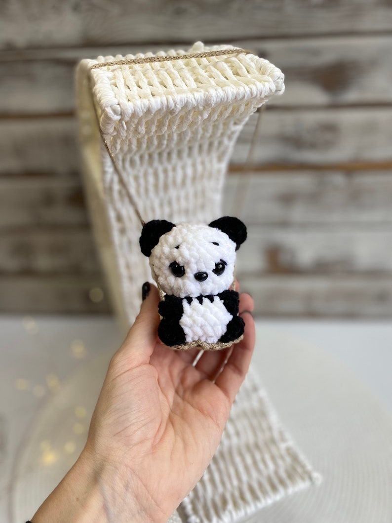 Car charms rear view mirror, crochet car mirror hanger cat duck panda bear bunny frog car decor accessory, First car gift