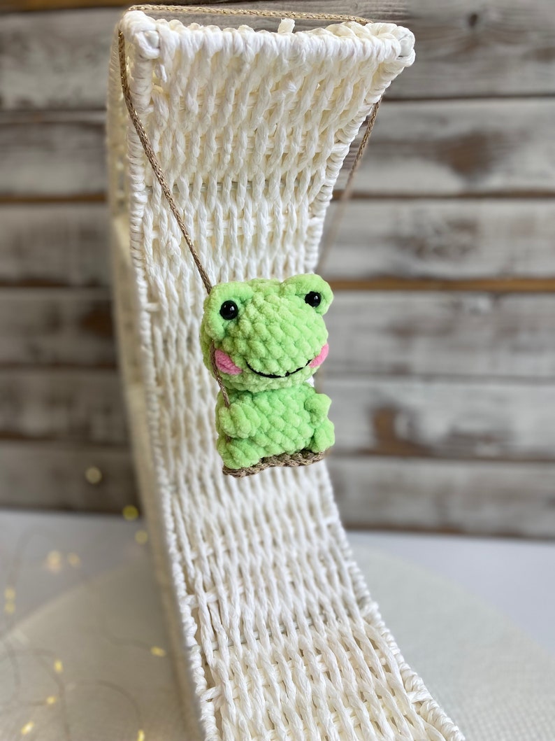 Car charms rear view mirror, crochet car mirror hanger cat duck panda bear bunny frog car decor accessory, First car gift