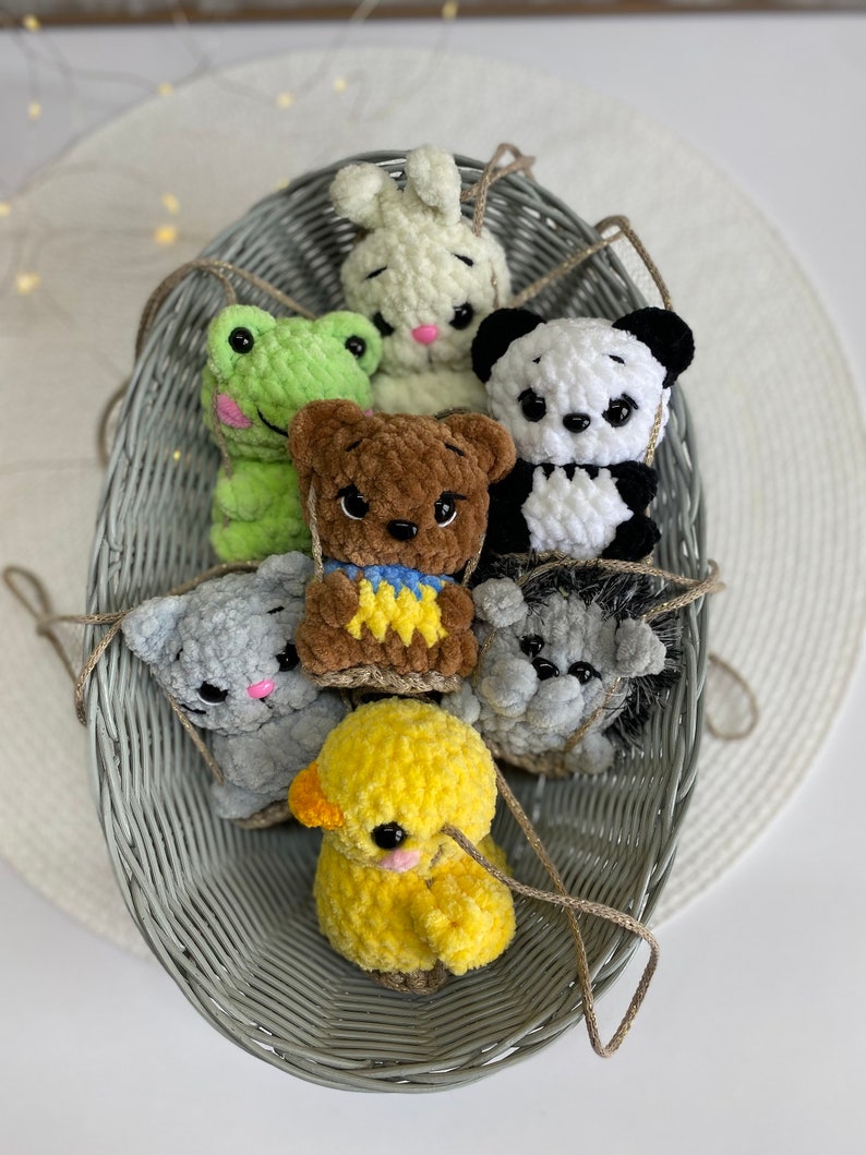 Car charms rear view mirror, crochet car mirror hanger cat duck panda bear bunny frog car decor accessory, First car gift