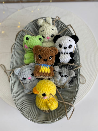Car charms rear view mirror, crochet car mirror hanger cat duck panda bear bunny frog car decor accessory, First car gift