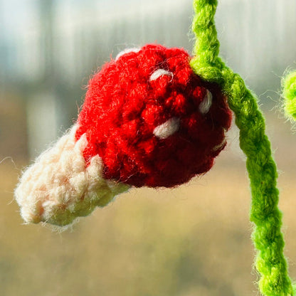 Cute Swing frog mushroom Crochet Car Mirror Hanging Accessories for Women Teens Interior Rear View Mirror animal Charm Decor