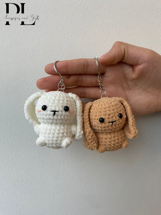 Handmade Crochet Rabbit Keychain, Amigurumi Baby Rabbit, Crochet Mini Bunny Plush Toy Keychain, Bunny Plushie, Mini Baby Bunny Cute Gifts