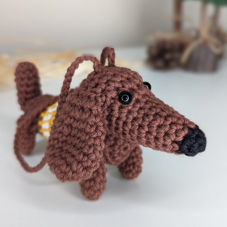 Crochet Dachshund Dog Car Charm | Dog Hanging