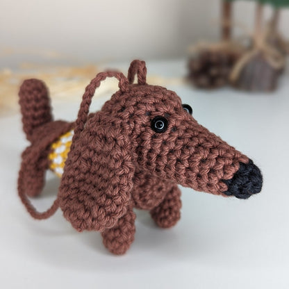 Crochet Dachshund Dog Car Charm | Dog Hanging