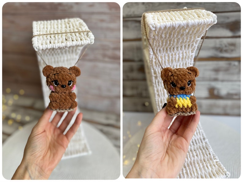 Car charms rear view mirror, crochet car mirror hanger cat duck panda bear bunny frog car decor accessory, First car gift