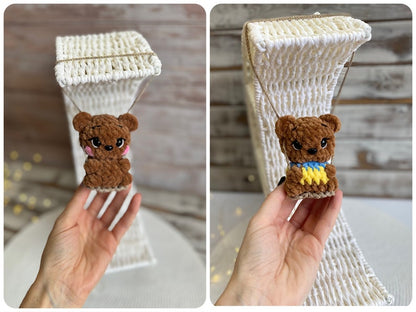 Car charms rear view mirror, crochet car mirror hanger cat duck panda bear bunny frog car decor accessory, First car gift