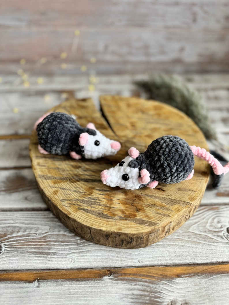 Car charms opossum rear view mirror hanger Crochet possum bag charm, prank toy, car decor accessory, first car gift