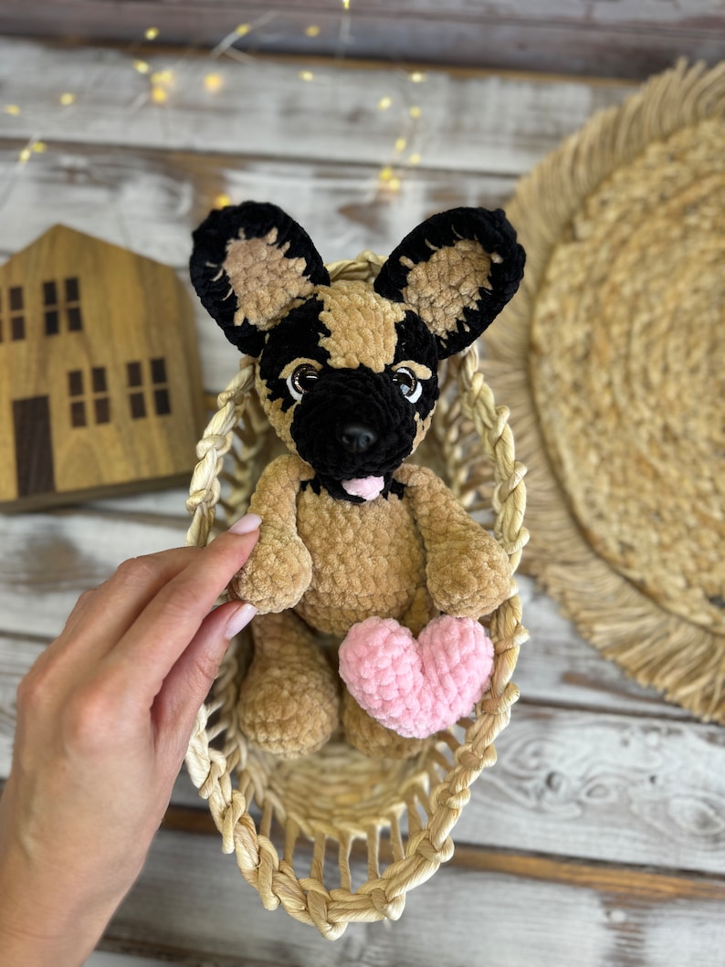 German Shepherd Crochet Dog, German Shepherd Plush, Amigurumi Dog, Handmade Stuffed Dog, Pet Memorial Gift, Dog Lover Gift
