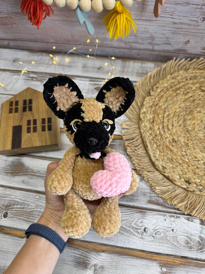German Shepherd Crochet Dog, German Shepherd Plush, Amigurumi Dog, Handmade Stuffed Dog, Pet Memorial Gift, Dog Lover Gift