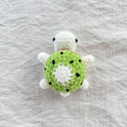 Crochet Cute Themed Fruit Baby Turtle Keychain, Amigurumi Mini Turtle, Sea Animals Sutffed Plush Plushie, Small Soft Turtle Stress Ball