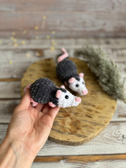 Car charms opossum rear view mirror hanger Crochet possum bag charm, prank toy, car decor accessory, first car gift