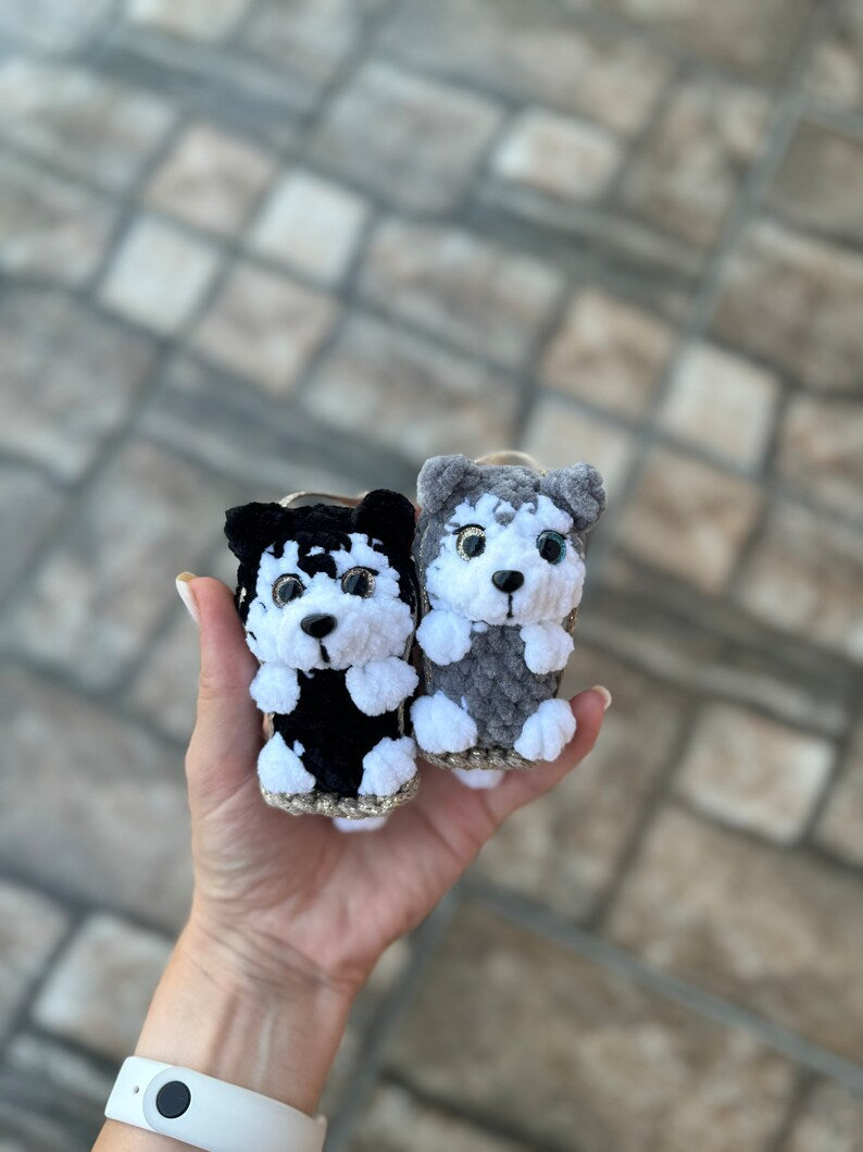 Car charms rear view mirror, Crochet mirror hanger Dog pug shepherd corgi malinois husky beagle Jack Russel Terrier Chihuahua car accessory