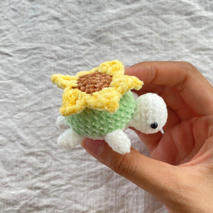 Crochet Cute Themed Fruit Baby Turtle Keychain, Amigurumi Mini Turtle, Sea Animals Sutffed Plush Plushie, Small Soft Turtle Stress Ball