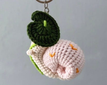 Handmade Baby Snail Crochet Keychain, Mini Snail Crochet Plush Plushie Toy, Amigurumi Snail Stuffed Toy, Cute Snail Gifts, Backpack Keychain