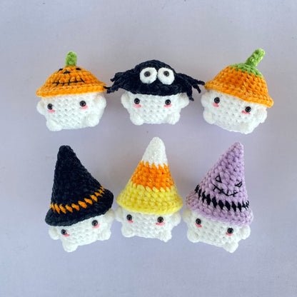 Crochet Cute Themed Halloween Mushroom Chunky, Amigurumi Mini Chonky, Crochet Mushroom Boi Stuffed Plush Plushie, Desk Pet, Stress Ball