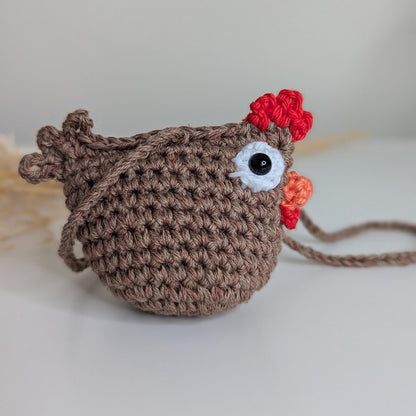 Crochet Chicken Car Rear View Mirror Accessory | Plush Hen Hanging