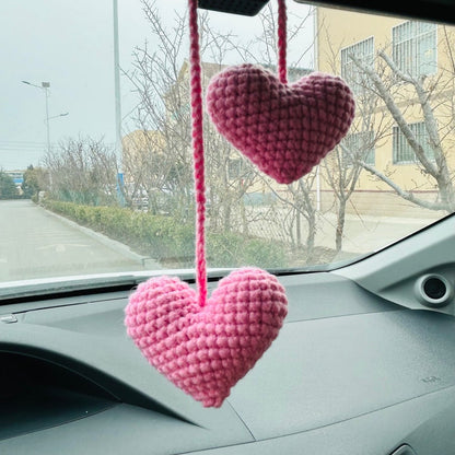 Cute Love shape heart Car Accessories Mirror Hanging Charm Fruit Decor Teens Interior Rear View Mirror for Women