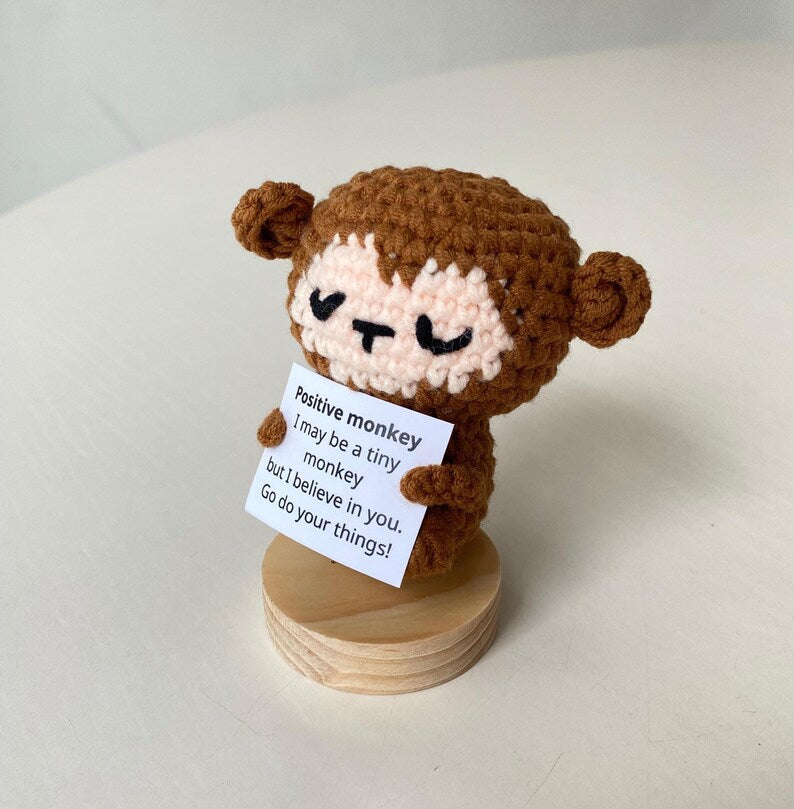 Handmade Positive Banana, Emotional Inspirational Monkey Crochet, Funny Best Friend Gift, Teacher, Co worker, Gifts For Her, Supportive Gift