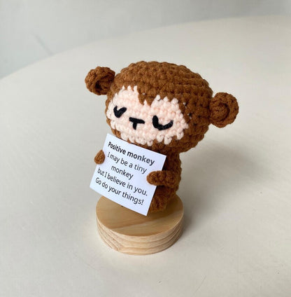 Handmade Positive Banana, Emotional Inspirational Monkey Crochet, Funny Best Friend Gift, Teacher, Co worker, Gifts For Her, Supportive Gift
