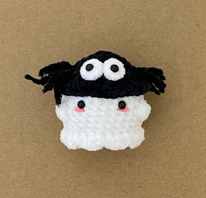 Handmade Crochet Amigurumi Mini Ghost With Bucket Hats Keychain, Cute Ghost Stuffed Plush Plushie, Fall Halloween Decor, Halloween Gifts