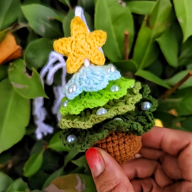 Cute Christmas tree Crochet Car Mirror Hanging Accessories for Women Teens Interior Rear View Mirror animal Charm Decor