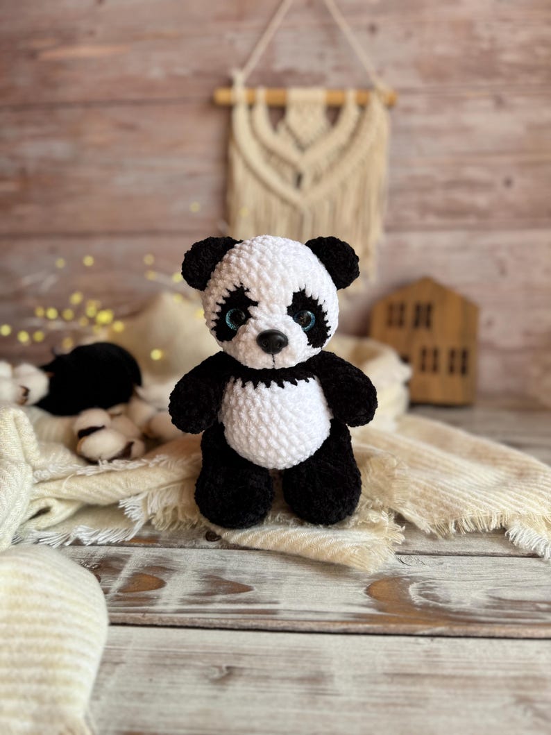 Crochet Panda Decor, Handmade Panda Keepsake, Panda Collectible, Panda Lover Gift, Animal Decor