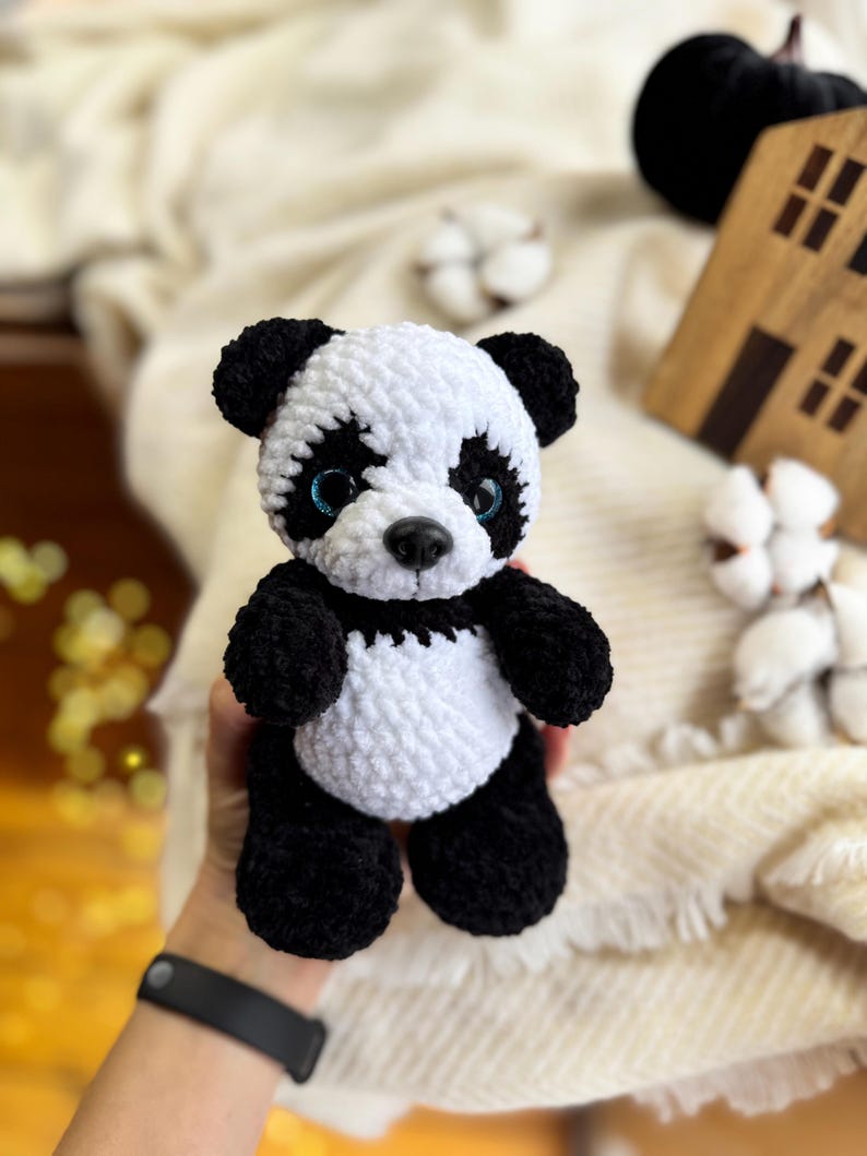 Crochet Panda Decor, Handmade Panda Keepsake, Panda Collectible, Panda Lover Gift, Animal Decor