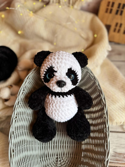 Crochet Panda Decor, Handmade Panda Keepsake, Panda Collectible, Panda Lover Gift, Animal Decor