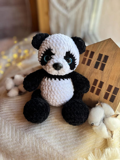 Crochet Panda Decor, Handmade Panda Keepsake, Panda Collectible, Panda Lover Gift, Animal Decor