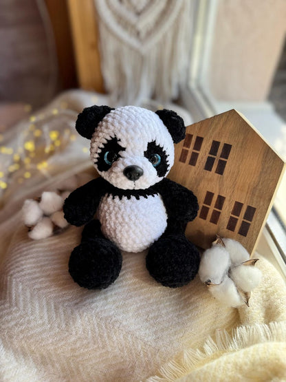 Crochet Panda Decor, Handmade Panda Keepsake, Panda Collectible, Panda Lover Gift, Animal Decor
